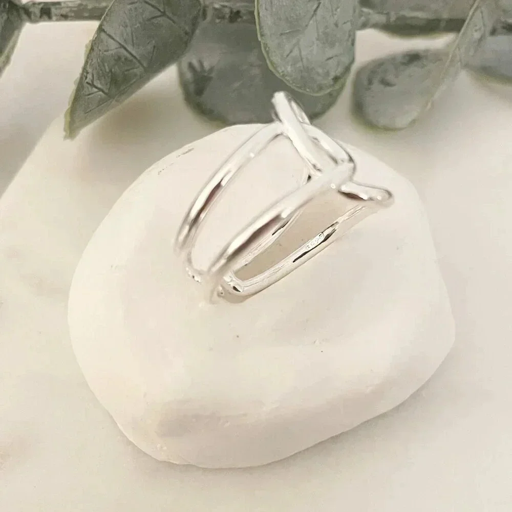 925 Sterling Silver Minimalist Ring Twist Ring Everyday Boho Ring Stackable Ring